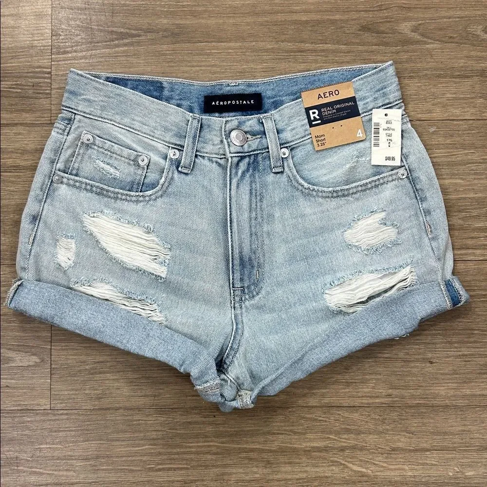 NEW Aéropostale Denim Mom Shorts